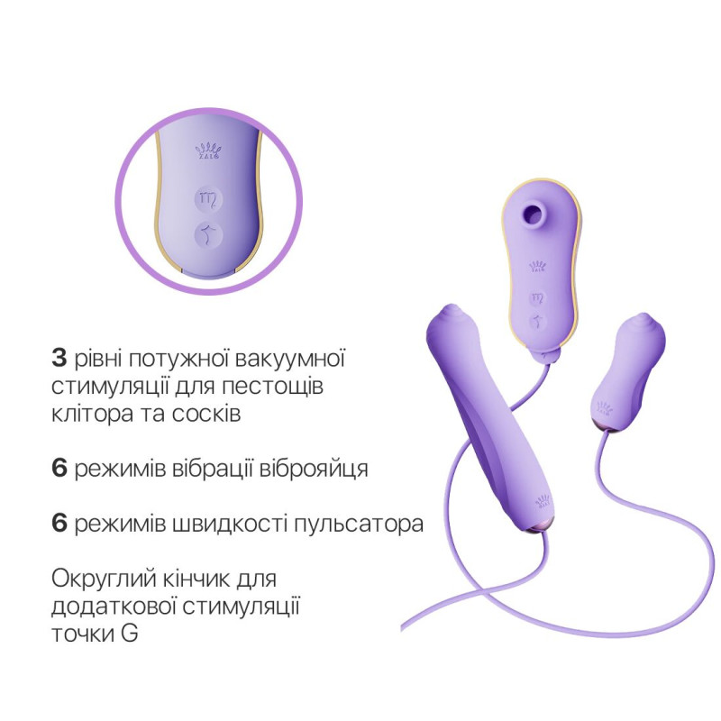 Набор 3в1 Zalo — UNICORN Set Violet, виброяйцо, пульсатор, вакуумный стимулятор Набор 3в1 Zalo — UNICORN Set Violet, виброяйцо, пульсатор, вакуумный стимулятор