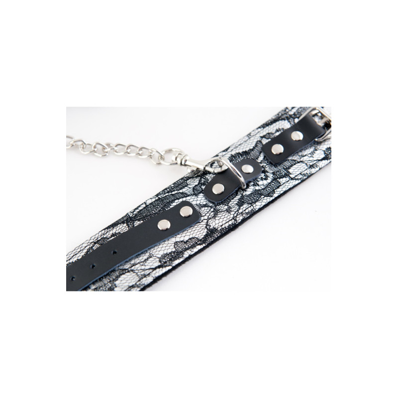 Мереживний набір Toyfa Marcus (нашийник та наручники) Сріблястий Мереживний набір Toyfa Marcus (нашийник та наручники) Сріблястий