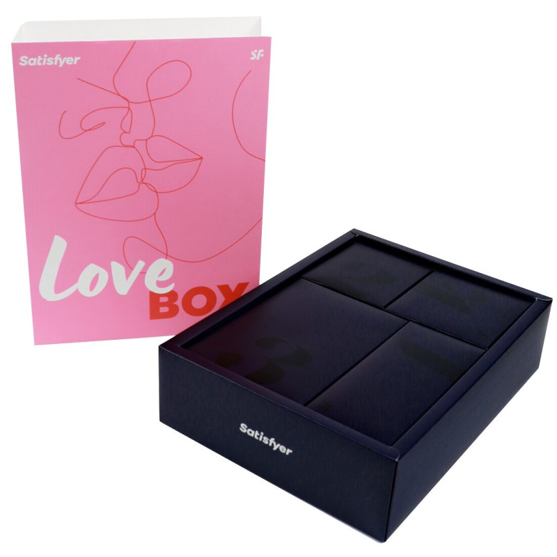 Подарунковий набір Satisfyer Love Box, іграшка для нього та для неї, білизна, мішечок для зберігання Подарунковий набір Satisfyer Love Box, іграшка для нього та для неї, білизна, мішечок для зберігання