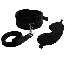 Набор ошейник с поводком и маска Art of Sex Soft Touch Light Черный