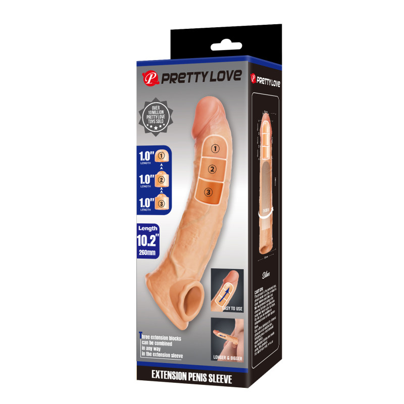 Подовжуюча насадка на член Pretty Love Extension Penis Sleeve 26 см Flesh