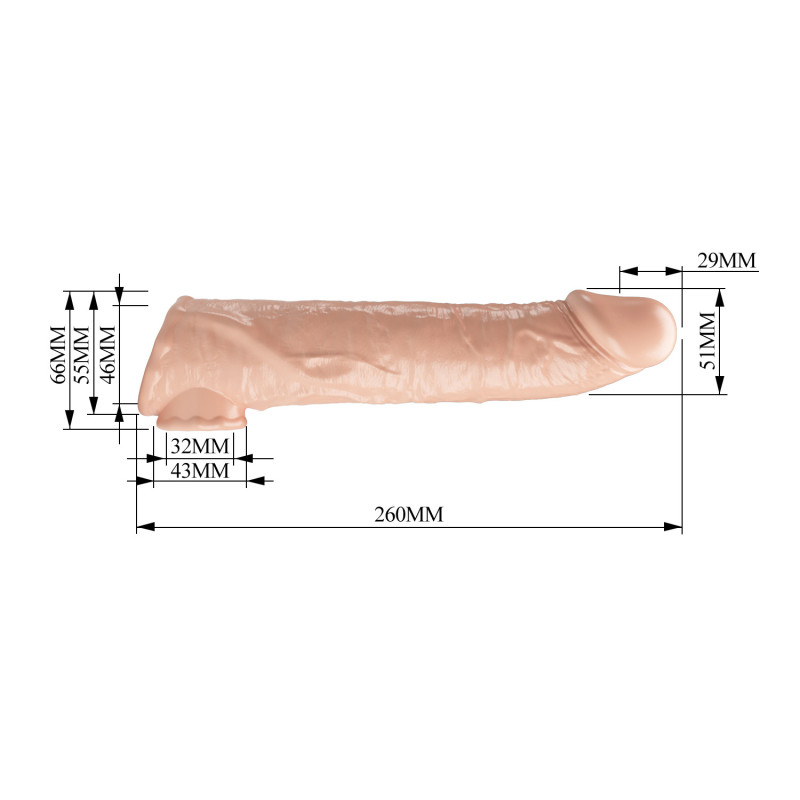 Подовжуюча насадка на член Pretty Love Extension Penis Sleeve 26 см Flesh