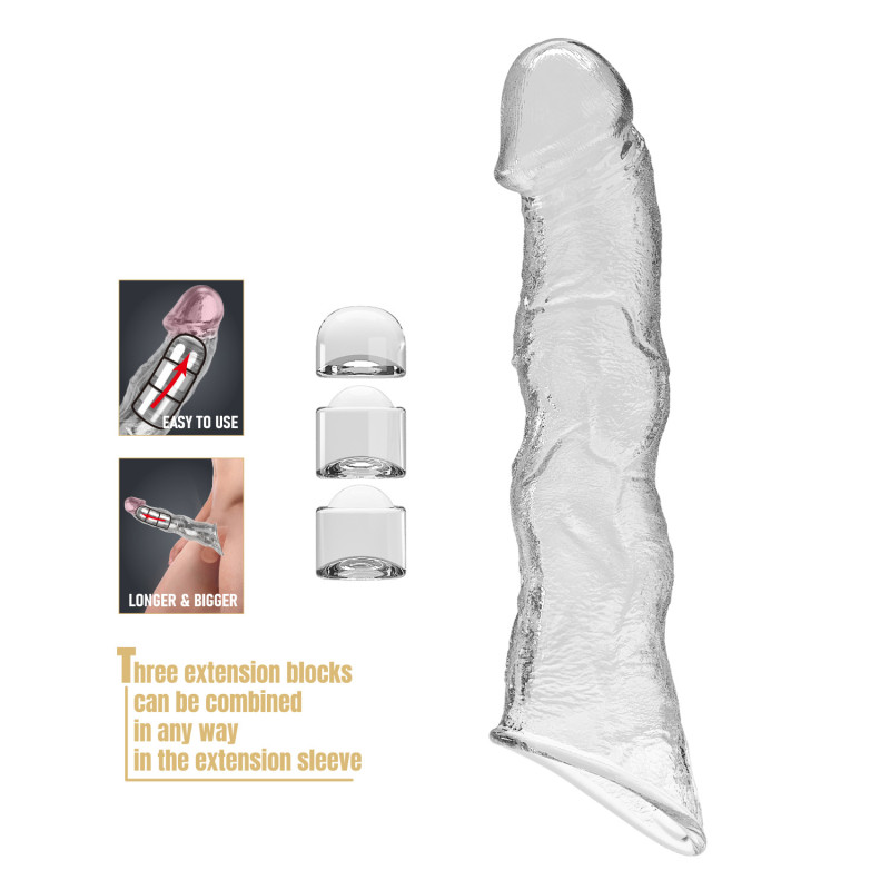 Подовжуюча насадка на член Pretty Love Extension Penis Sleeve 28 см Clear