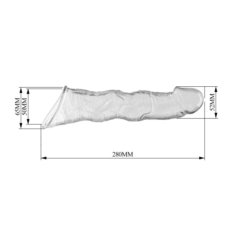 Подовжуюча насадка на член Pretty Love Extension Penis Sleeve 28 см Clear