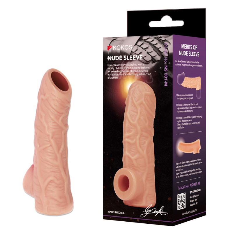 Насадка на член Kokos Nude Sleeve NS 001 M Насадка на член Kokos Nude Sleeve NS 001 M