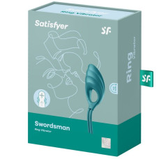 Эрекционное виброкольцо лассо Satisfyer Swordsman Green, крепкая фиксация, 10 режимов, мощный мотор