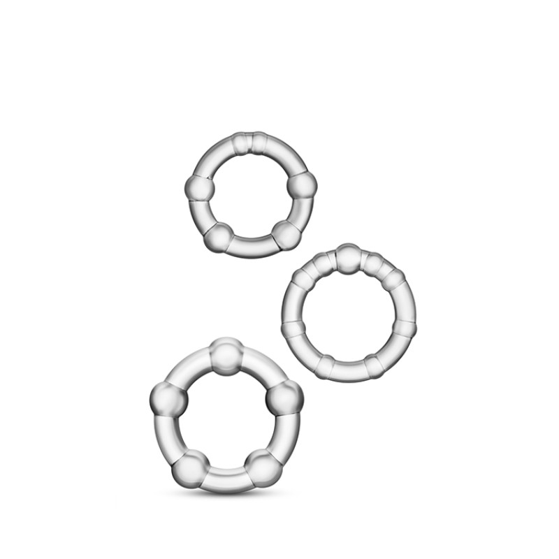 Набор эрекционных колец Blush Stay Hard Прозрачные Набор эрекционных колец Blush Stay Hard Прозрачные