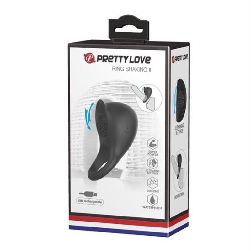 Ерекційне кільце Pretty Love Ring Shacking II Black Ерекційне кільце Pretty Love Ring Shacking II Black