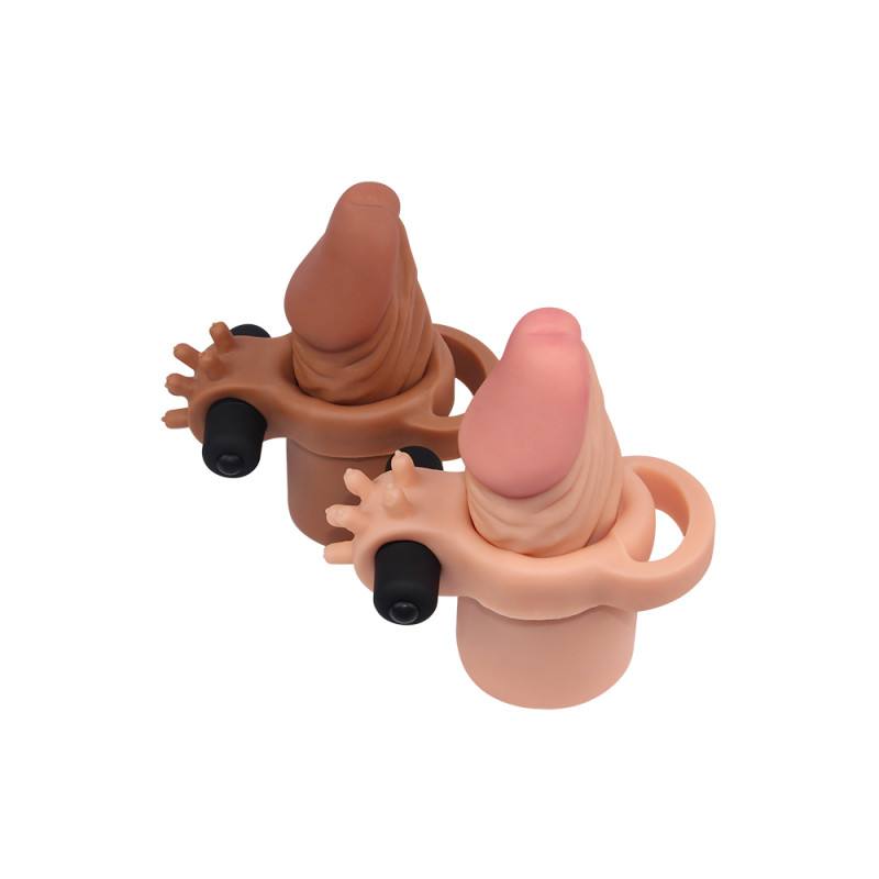 Удлиняющая насадка на пенис LoveToy Pleasure Extender Sleeve Vibro Телесная LVTOY056