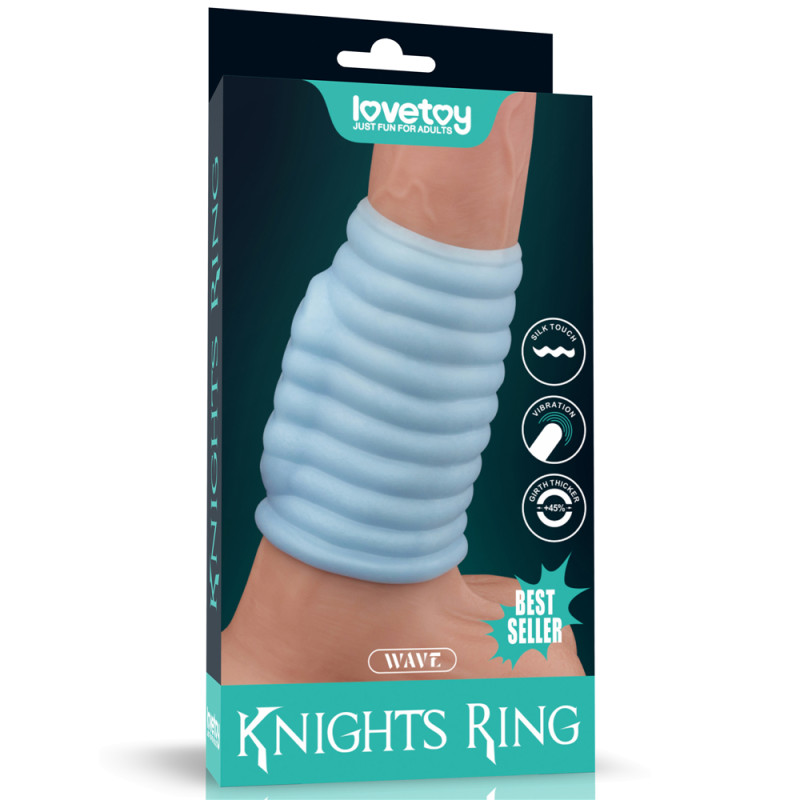 Насадка на член LoveToy Vibrating Wave Knights Ring Blue Насадка на член LoveToy Vibrating Wave Knights Ring Blue