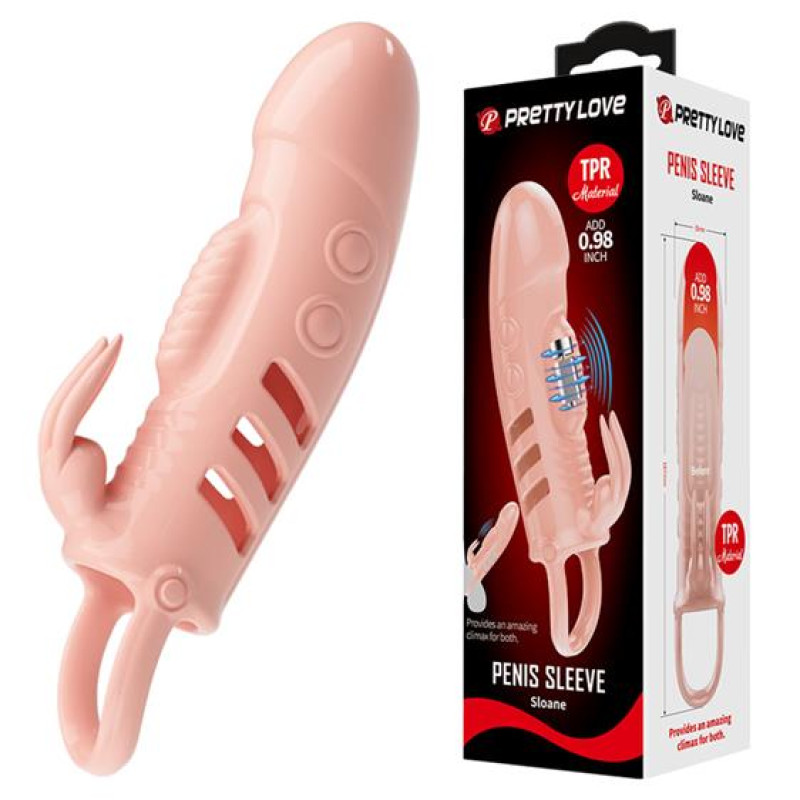 Насадка на член Pretty Love Sloane Vibrating Penis Sleeve Flesh Насадка на член Pretty Love Sloane Vibrating Penis Sleeve Flesh