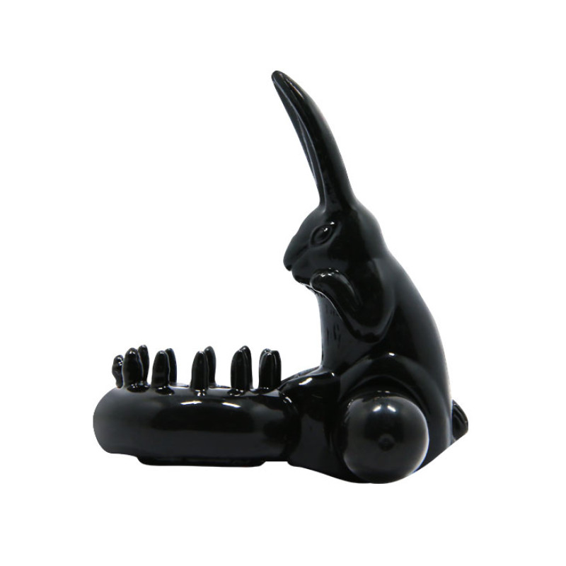 Эрекционное кольцо LyBaile Sweet Ring Black with Bunny