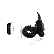 Эрекционное кольцо LyBaile Sweet Ring Black with Bunny