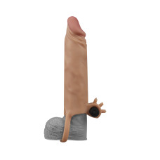 Подовжуюча насадка на пеніс LoveToy Pleasure Extender Sleeve Vibro Тілесна LVTOY056