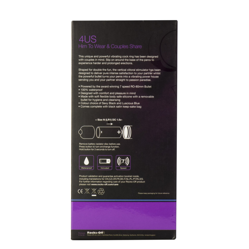 Ерекційне кільце Rocks Off 4US Cock Ring 7 Чорний Ерекційне кільце Rocks Off 4US Cock Ring 7 Чорний