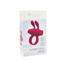 Эрекционное виброкольцо S Pleasures Premium Rabbit Ring, розовое, со съемной вибропулей и ушками