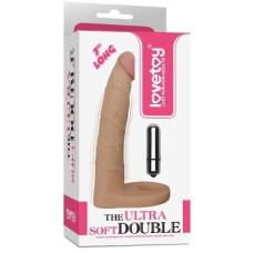 Насадка для двойного проникновения LoveToy The Ultra Soft Double Sleeve 6 Vibro Телесная