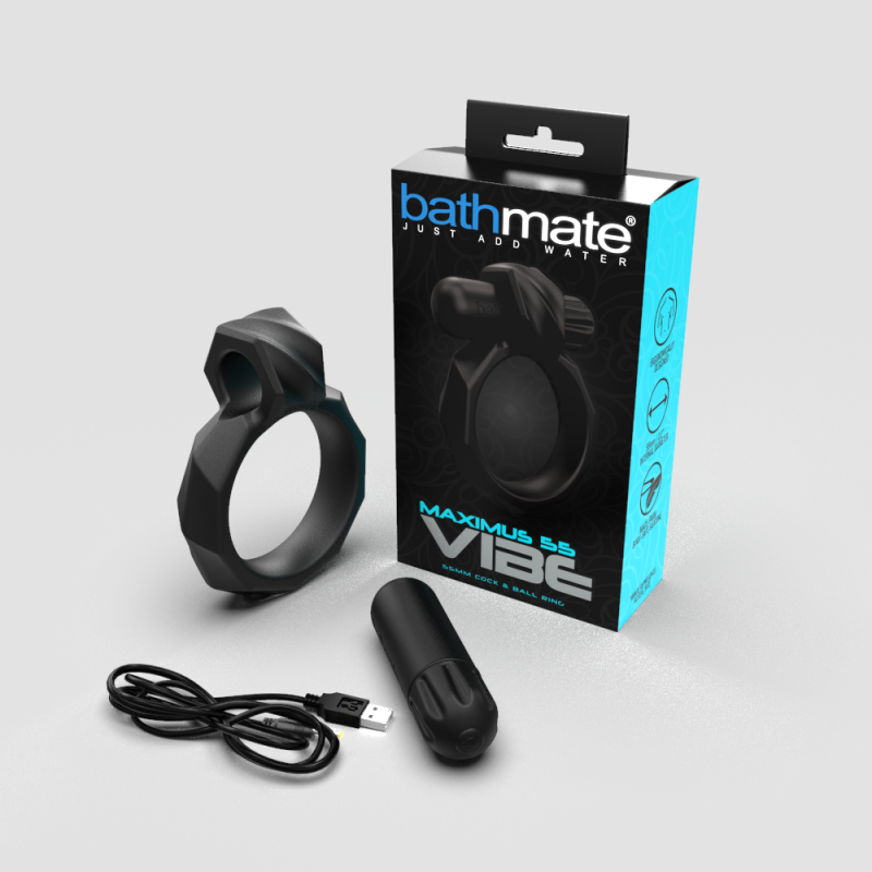 Ерекційне кільце з віброкулею Bathmate Maximus VIBE 55mm, перезаряджається Ерекційне кільце з віброкулею Bathmate Maximus VIBE 55mm, перезаряджається