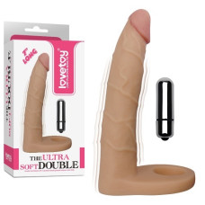 Насадка для двойного проникновения LoveToy The Ultra Soft Double Sleeve 6 Vibro Телесная