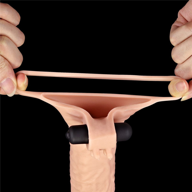 Насадка на пеніс, що подовжує LoveToy Pleasure Extender Sleeve Vibro 2 Тілесна Насадка на пеніс, що подовжує LoveToy Pleasure Extender Sleeve Vibro 2 Тілесна