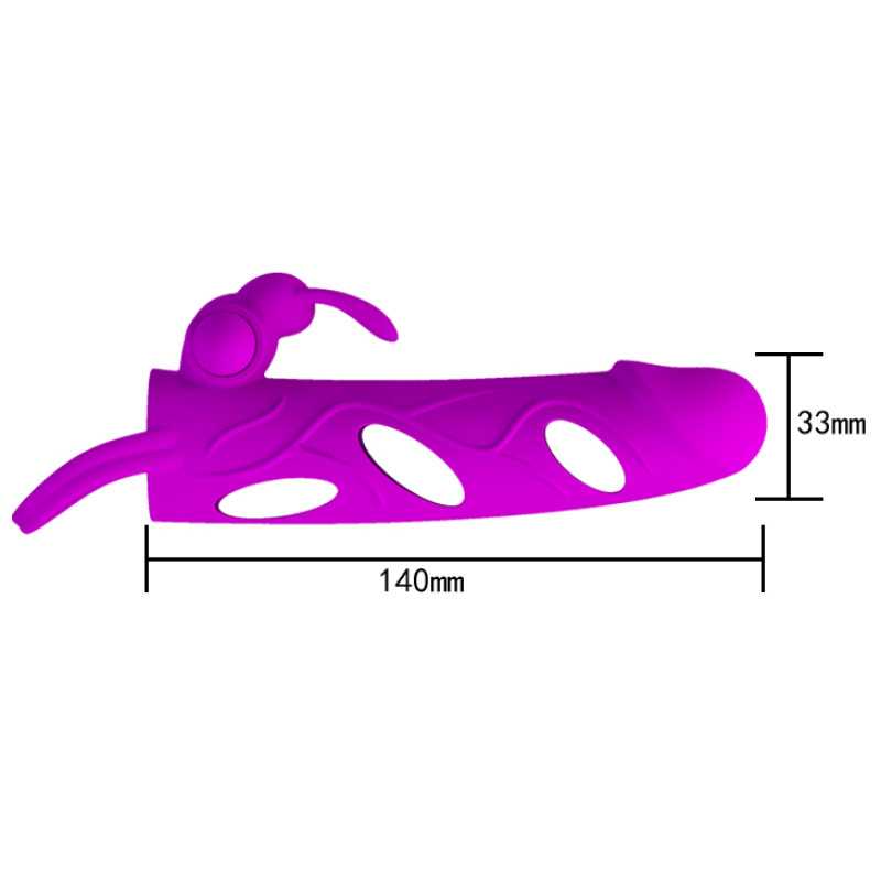 Насадка на член Pretty Love 5,5 Inch Vibrating Penis Sleeve Тілесна Насадка на член Pretty Love 5,5 Inch Vibrating Penis Sleeve Тілесна