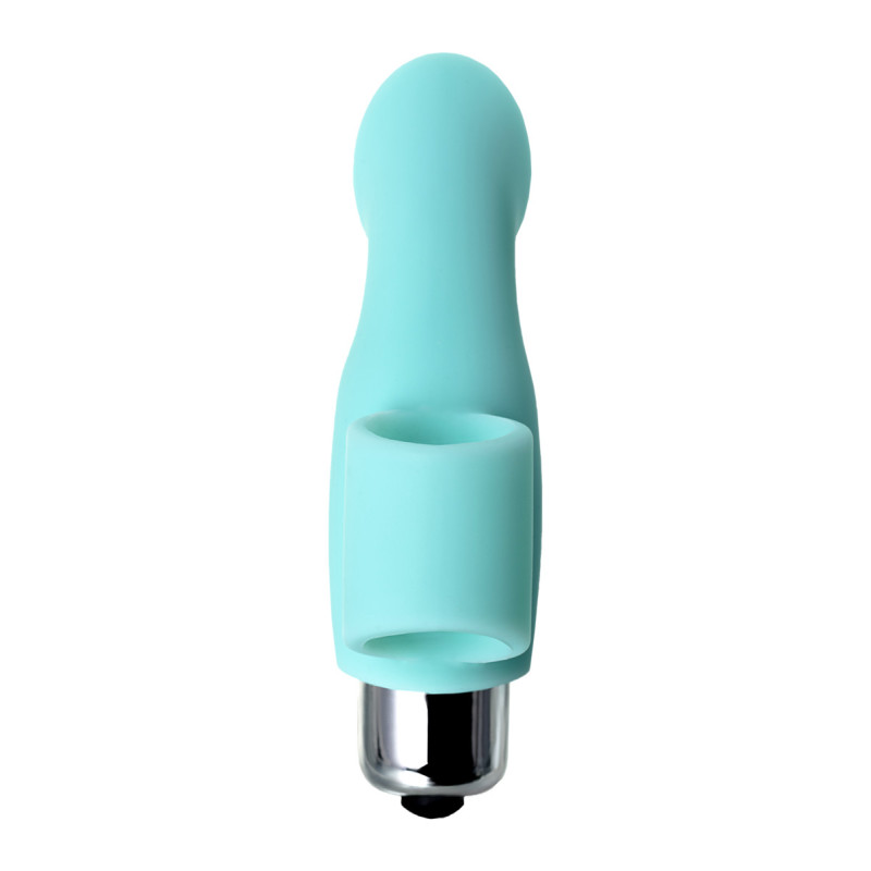 Вибронасадка на палец Toyfa JOS BLISS 9 см Бирюзовая