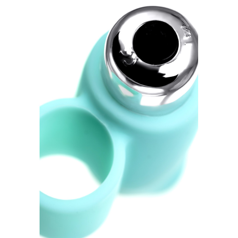 Вибронасадка на палец Toyfa JOS BLISS 9 см Бирюзовая