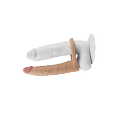Насадка для двойного проникновения LoveToy The Ultra Soft Double Sleeve 6 Vibro Телесная
