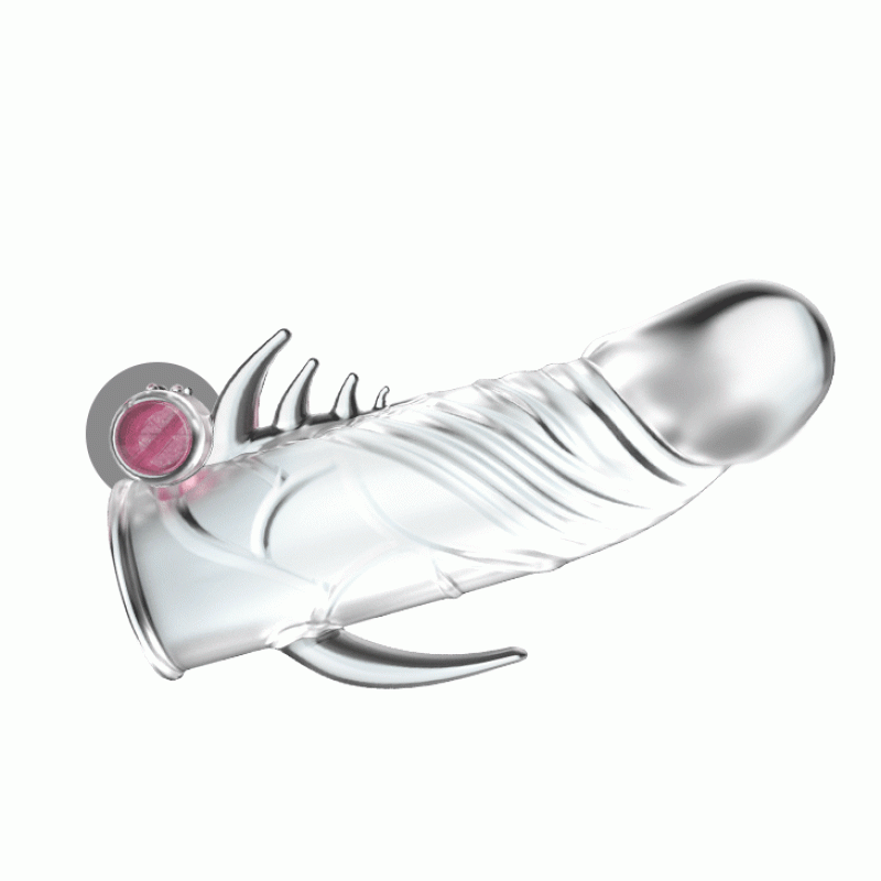 Насадка на член LyBaile Penis sleeve with vibration Прозора Насадка на член LyBaile Penis sleeve with vibration Прозора