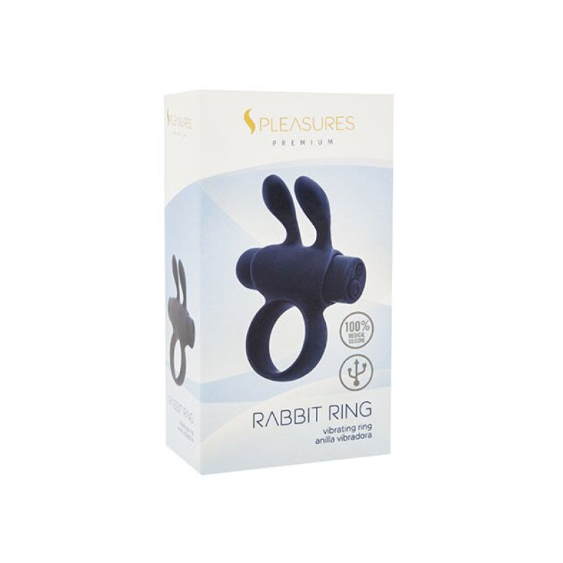 Эрекционное виброкольцо S Pleasures Premium Rabbit Ring, черное, со съемной вибропулей и ушками Эрекционное виброкольцо S Pleasures Premium Rabbit Ring, черное, со съемной вибропулей и ушками