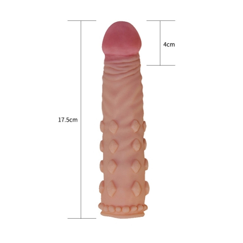 Насадка на член LoveToy Pleasure X-Tender Add 2 Телесная LV1054