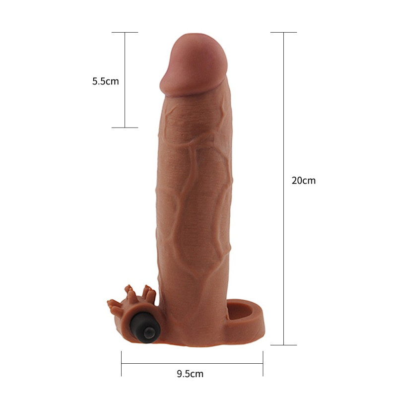 Насадка на пеніс, що подовжує LoveToy Pleasure Extender Sleeve Vibro 3 Тілесна Насадка на пеніс, що подовжує LoveToy Pleasure Extender Sleeve Vibro 3 Тілесна
