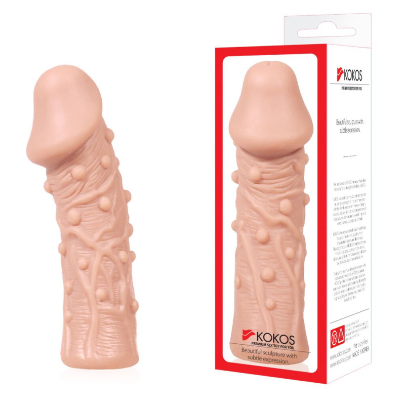 Насадка на член Kokos Extreme Sleeve ES.06 размер M, утолщающая, стимулирующий рельеф Насадка на член Kokos Extreme Sleeve ES.06 размер M, утолщающая, стимулирующий рельеф