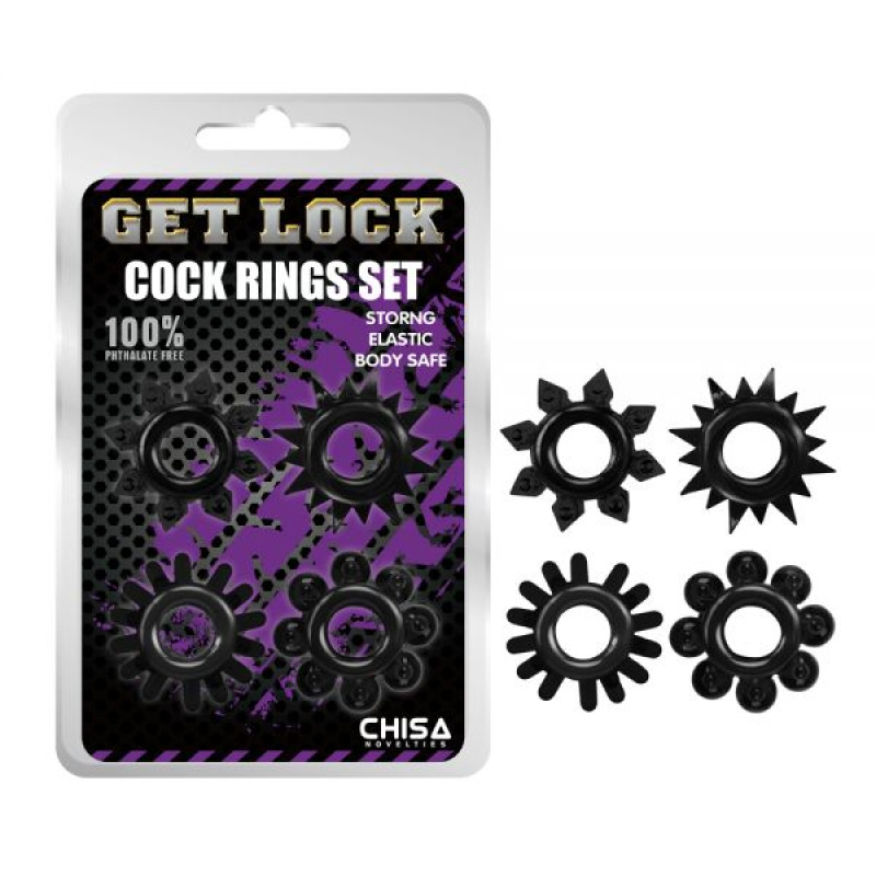 Набор колец Chisa Cock Rings Set Черные Набор колец Chisa Cock Rings Set Черные