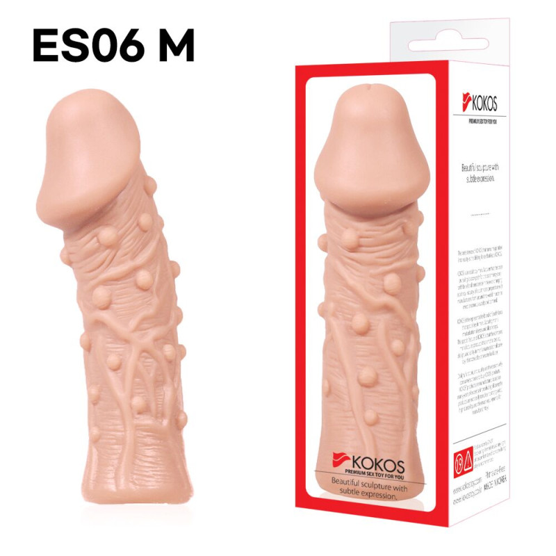 Насадка на член Kokos Extreme Sleeve ES.06 размер M, утолщающая, стимулирующий рельеф Насадка на член Kokos Extreme Sleeve ES.06 размер M, утолщающая, стимулирующий рельеф