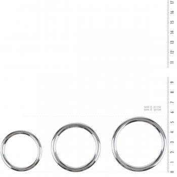 Набор металлических эрекционных колец Sinner Gear Unbendable - Cock/Ball Ring & Glans Ring Set