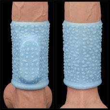 Насадка на член LoveToy Vibrating Drip Knights Ring Blue