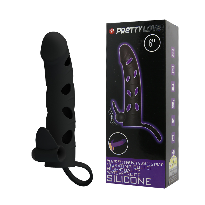 Насадка на член Pretty Love 6 Inch Vibrating Penis Sleeve Черная Насадка на член Pretty Love 6 Inch Vibrating Penis Sleeve Черная