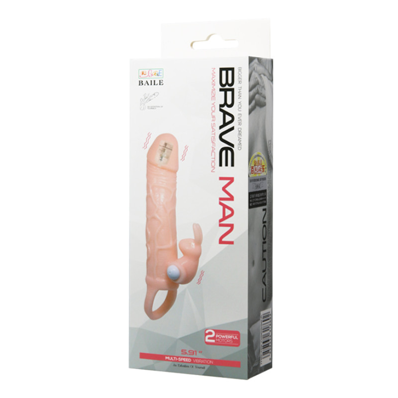 Насадка на член LyBaile Brave men Vibro Penis Sleeve Flesh with Bunny BI0499 Насадка на член LyBaile Brave men Vibro Penis Sleeve Flesh with Bunny BI0499