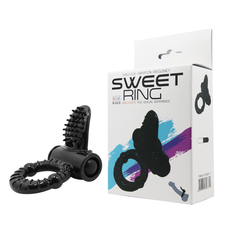 Эрекционное кольцо LyBaile Sweet Ring Vibrating Черное BI0506