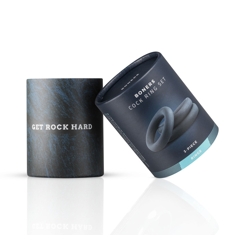Набор эрекционных колец Boners 3-Piece Cock Ring Set – Grey, 3; 3,3 и 4,4 см Набор эрекционных колец Boners 3-Piece Cock Ring Set – Grey, 3; 3,3 и 4,4 см