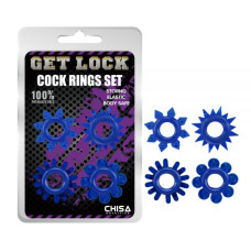 Набор колец Chisa Cock Rings Set Голубые