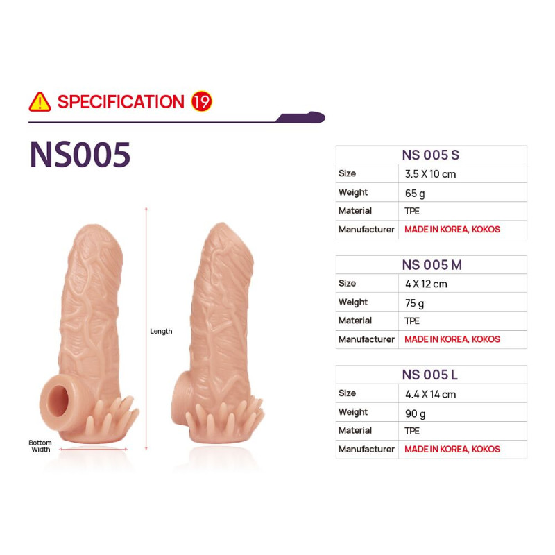 Насадка на член Kokos Nude Sleeve NS 005 M Насадка на член Kokos Nude Sleeve NS 005 M