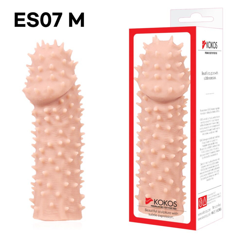 Насадка на член Kokos Extreme Sleeve ES.07 размер M, утолщающая, стимуляция точки G Насадка на член Kokos Extreme Sleeve ES.07 размер M, утолщающая, стимуляция точки G