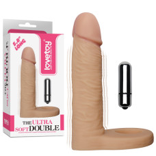 Насадка для двойного проникновения LoveToy The Ultra Soft Double Sleeve 5,8 Vibro Телесная