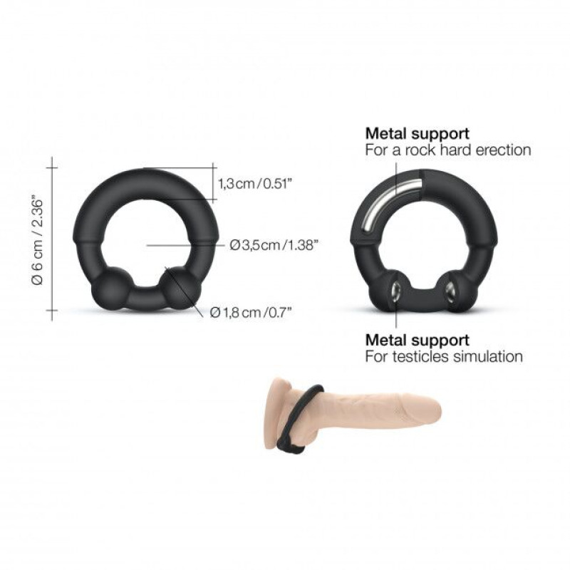 Эрекционное кольцо с металлическими вставками Marc Dorcel STRONGER RING Эрекционное кольцо с металлическими вставками Marc Dorcel STRONGER RING