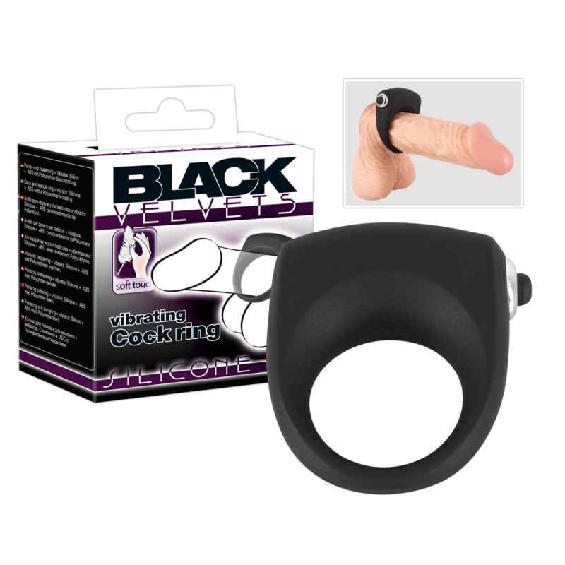 Ерекційне кільце Black Velvets Vibrating Cockring Чорне