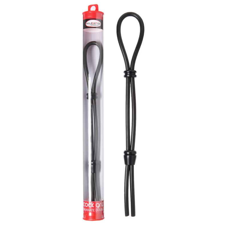 Ерекційна петля StRubber MALESATION Cock-Grip double Чорна Ерекційна петля StRubber MALESATION Cock-Grip double Чорна