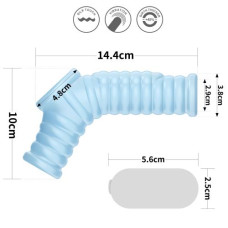 Насадка на член LoveToy Vibrating Wave Knights Ring With Scrotum Sleeve Blue