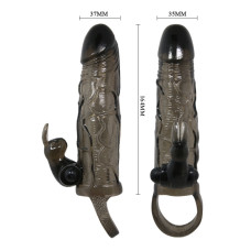 Насадка на член LyBaile Brave men Vibro Penis Sleeve Black with Bunny BI0500